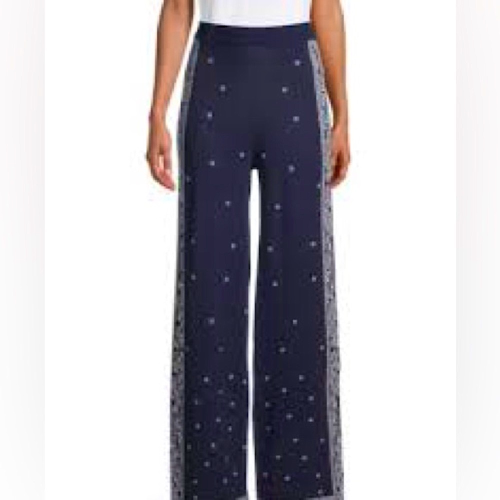 Tommy Hilfiger Blue and White Paisley Bandana Flowy Pants